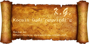 Kocsis Gyöngyvirág névjegykártya